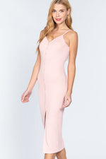 Load image into Gallery viewer, Fron Button Slit Rib Cami Midi Dress
