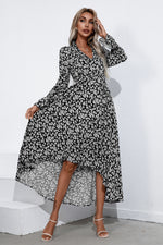 Load image into Gallery viewer, Ditsy Floral Balloon Sleeve High-Low Dress
