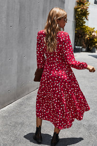 Multicolor Polka Dot Square Neck Dress