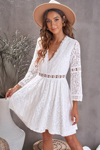 Lace V-Neck Mini Dress