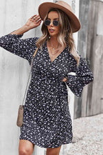 Load image into Gallery viewer, Floral Flare Sleeve Wrap Dress
