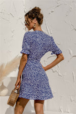 Load image into Gallery viewer, Floral V-Neck Ruffle Hem Dress
