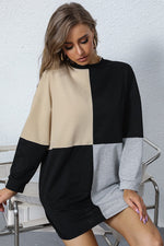 Load image into Gallery viewer, Color Block Sweatshirt Dress
