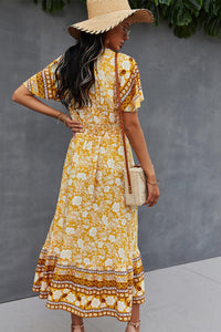 Bohemian Flutter Sleeve Wrap Top Dress