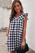 Load image into Gallery viewer, Plaid Ruffle Babydoll Dress
