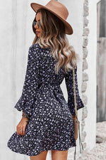 Load image into Gallery viewer, Floral Flare Sleeve Wrap Dress
