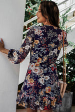 Load image into Gallery viewer, Floral Ruffled Hem Wrap Dress
