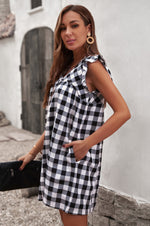 Load image into Gallery viewer, Plaid Ruffle Babydoll Dress
