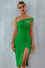 Load image into Gallery viewer, Solid Color Tight Slit Dress
