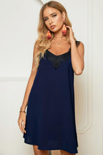 Load image into Gallery viewer, V-Neck Lace Shoulder Dress
