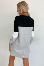 Load image into Gallery viewer, Color Block Long Sleeve Sweatshirt Dress
